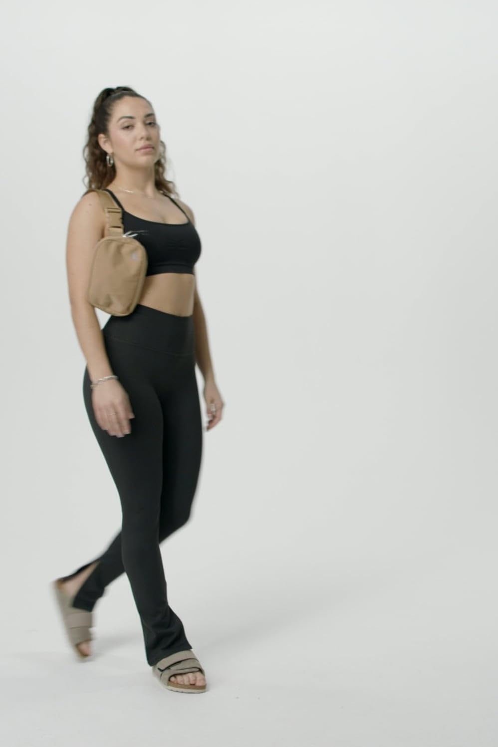 image:imageDefine PowerHold Split Hem Flare Pant MoistureWicking 4Way StretchSage Grey