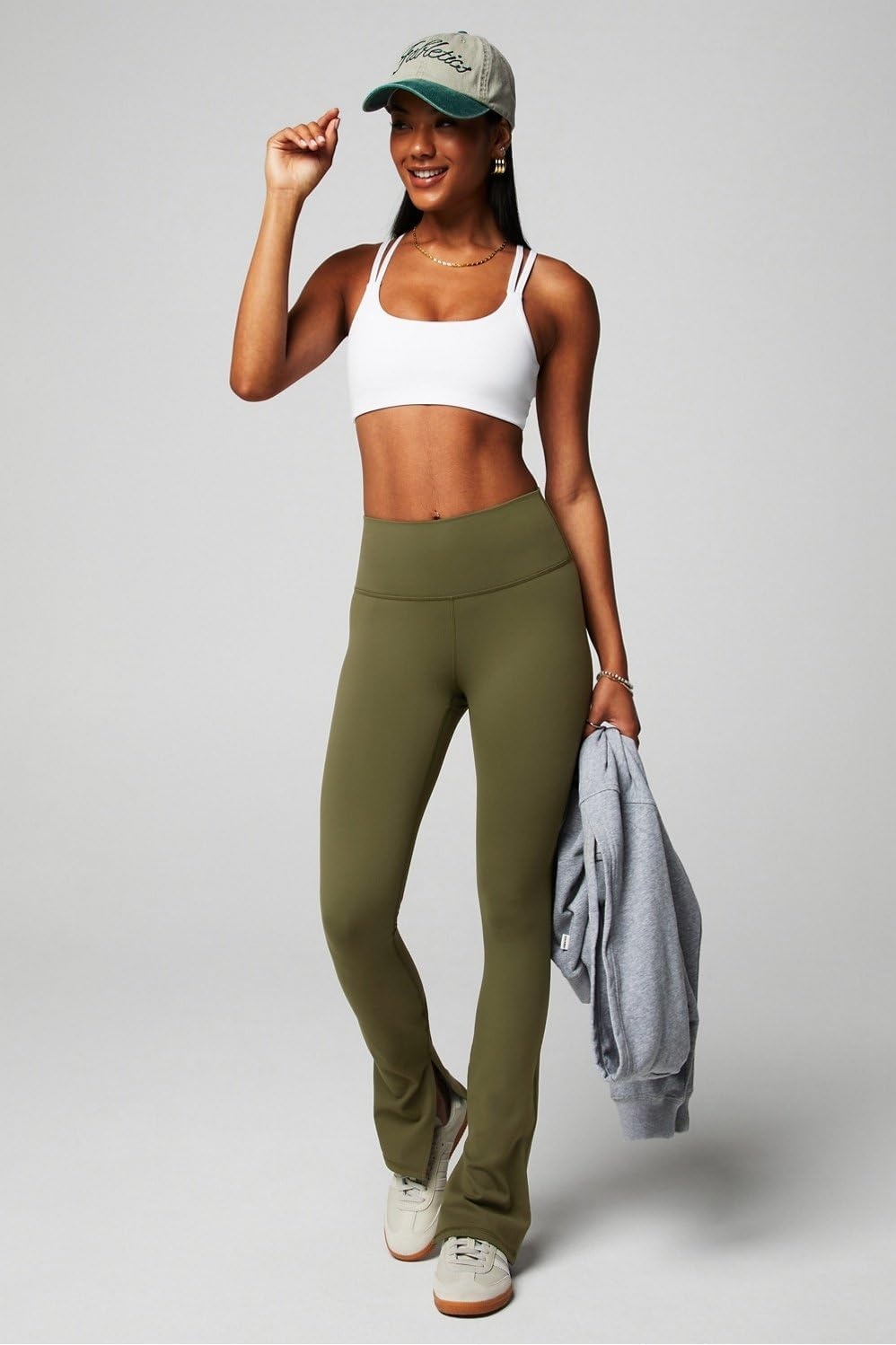 image:imageDefine PowerHold Split Hem Flare Pant MoistureWicking 4Way StretchUtility Green