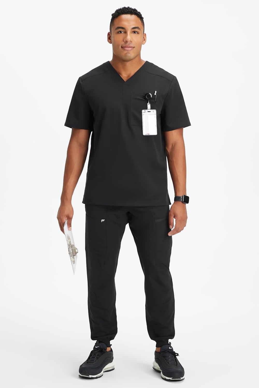 image:imageFabletics Mens AllShift 5Pocket Scrub Jogger MotionTech 4Way Stretch PocketPacked Lightweight SemiSlim FitBlack