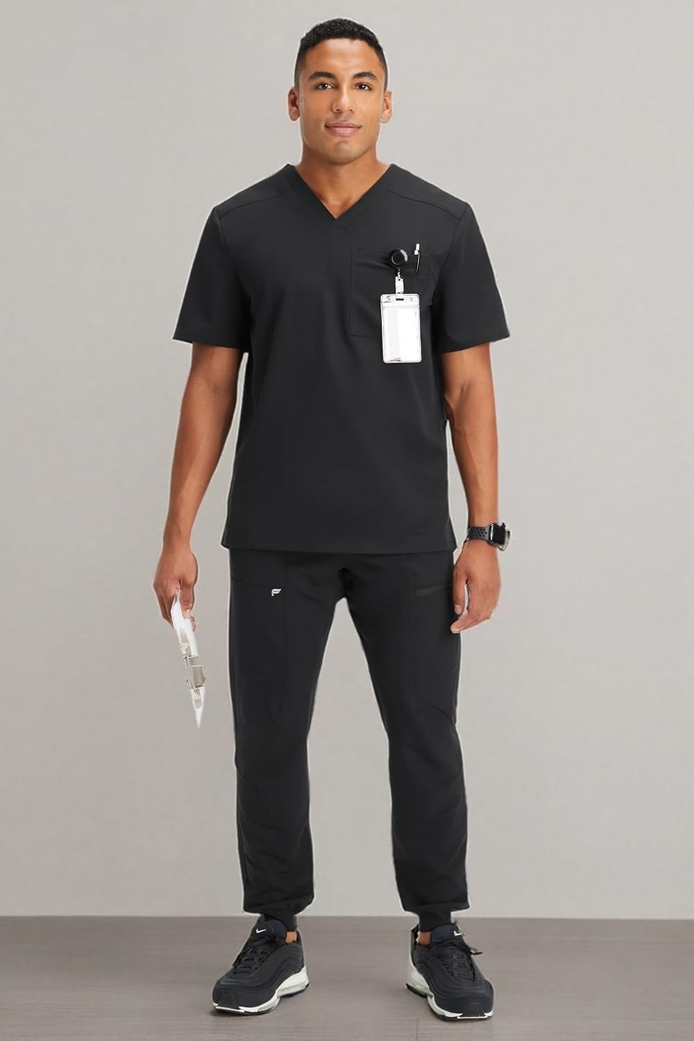 image:imageFabletics Mens AllShift 5Pocket Scrub Jogger MotionTech 4Way Stretch PocketPacked Lightweight SemiSlim FitBlack