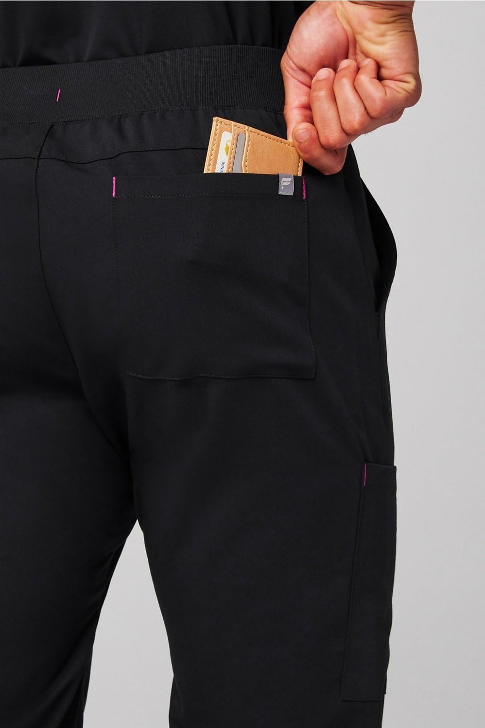 image:imageFabletics Mens AllShift 5Pocket Scrub Jogger MotionTech 4Way Stretch PocketPacked Lightweight SemiSlim FitBlackHibiscus