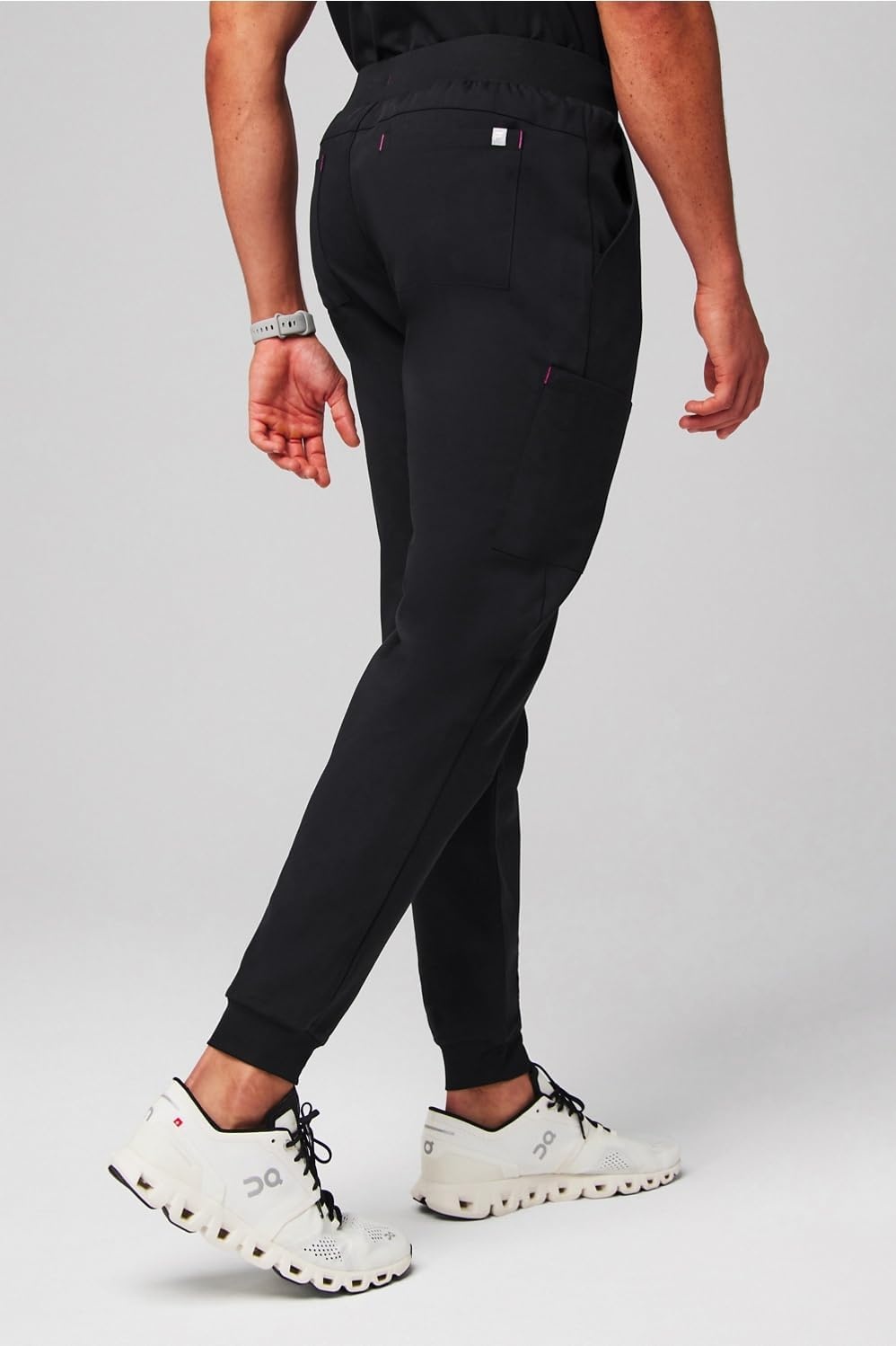 image:imageFabletics Mens AllShift 5Pocket Scrub Jogger MotionTech 4Way Stretch PocketPacked Lightweight SemiSlim FitBlackHibiscus