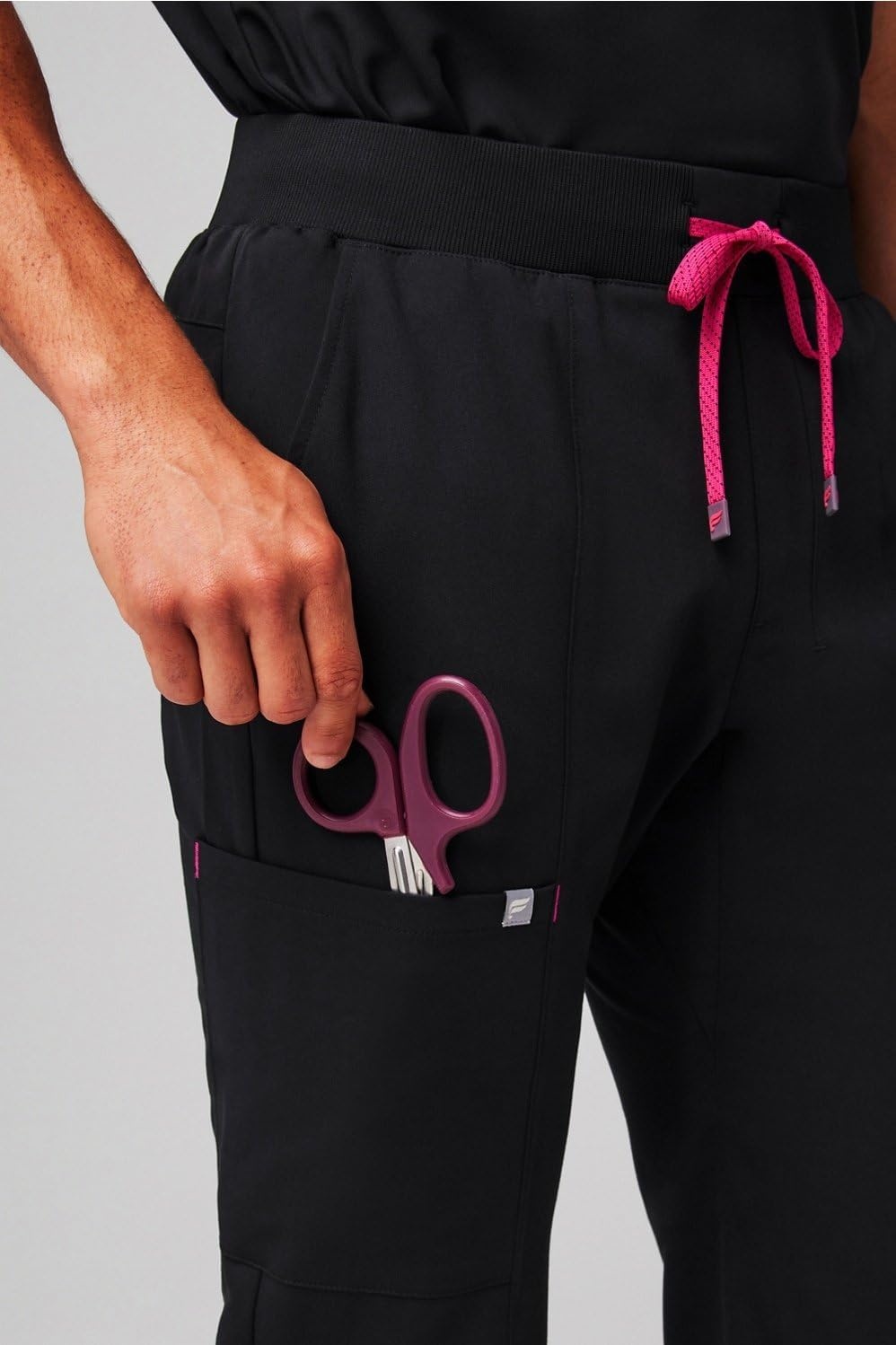 image:imageFabletics Mens AllShift 5Pocket Scrub Jogger MotionTech 4Way Stretch PocketPacked Lightweight SemiSlim FitBlackHibiscus