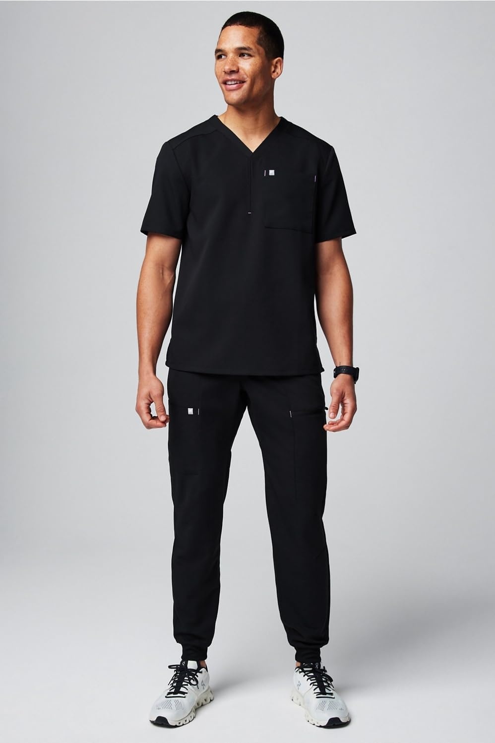 image:imageFabletics Mens AllShift 5Pocket Scrub Jogger MotionTech 4Way Stretch PocketPacked Lightweight SemiSlim FitBlackLilac