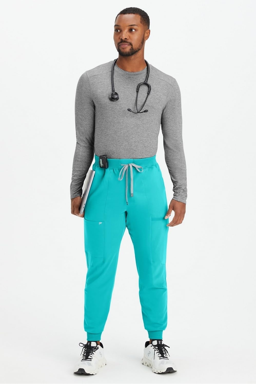 image:imageFabletics Mens AllShift 5Pocket Scrub Jogger MotionTech 4Way Stretch PocketPacked Lightweight SemiSlim FitElectric Teal