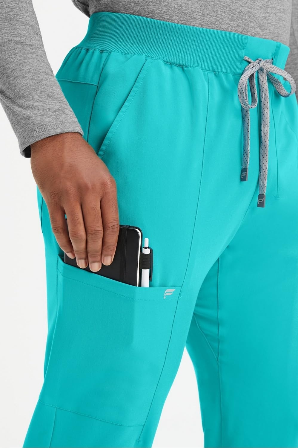 image:imageFabletics Mens AllShift 5Pocket Scrub Jogger MotionTech 4Way Stretch PocketPacked Lightweight SemiSlim FitElectric Teal