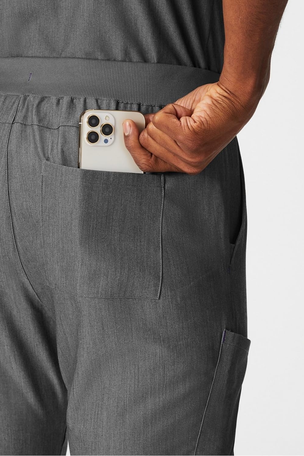 image:imageFabletics Mens AllShift 5Pocket Scrub Jogger MotionTech 4Way Stretch PocketPacked Lightweight SemiSlim FitHeather GreyUltraviolet