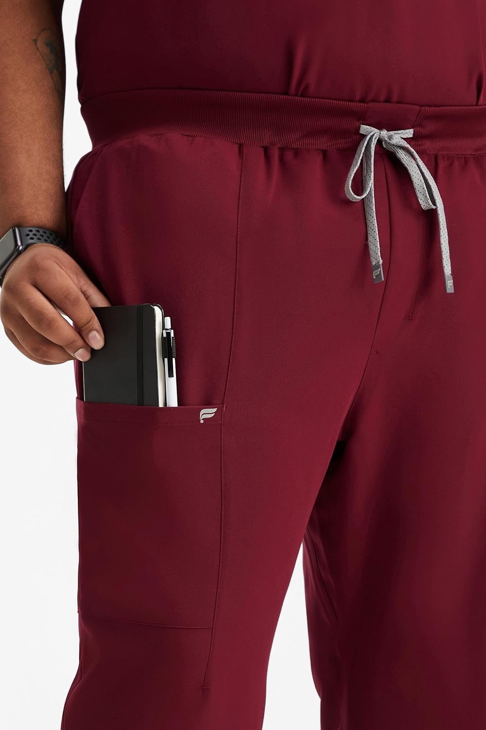 image:imageFabletics Mens AllShift 5Pocket Scrub Jogger MotionTech 4Way Stretch PocketPacked Lightweight SemiSlim FitWine