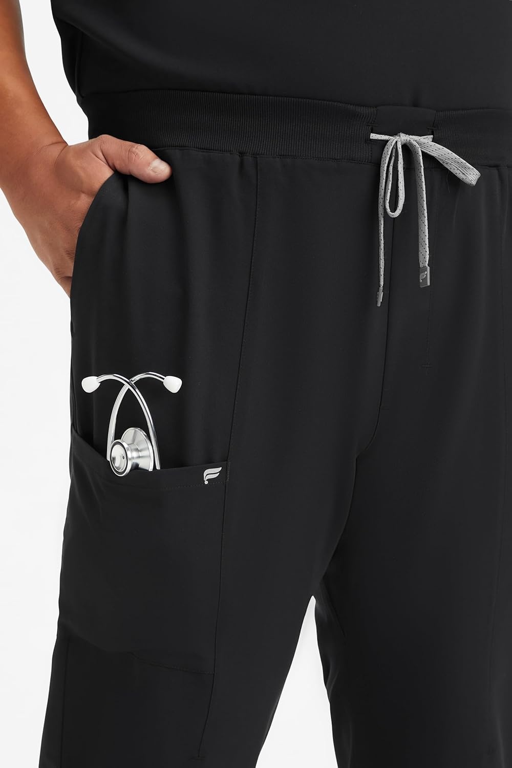 image:imageFabletics Mens Intake Scrub Pant MotionTech 4Way Stretch PocketPacked WrinkleResist SemiSlim FitBlack