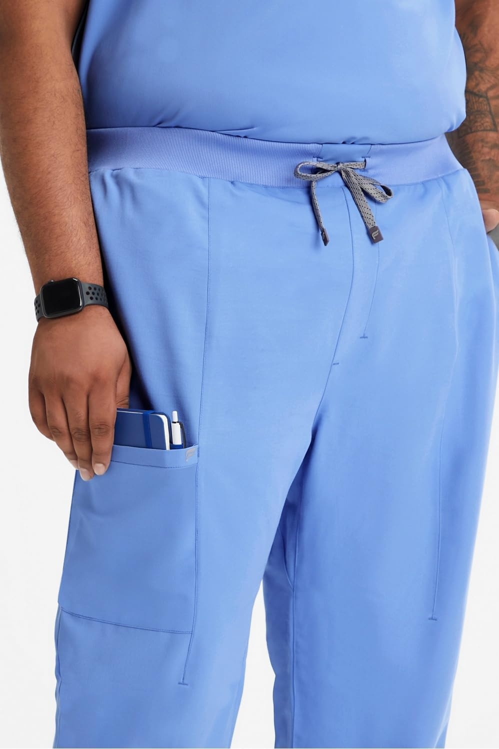 image:imageFabletics Mens Intake Scrub Pant MotionTech 4Way Stretch PocketPacked WrinkleResist SemiSlim FitCeil Blue