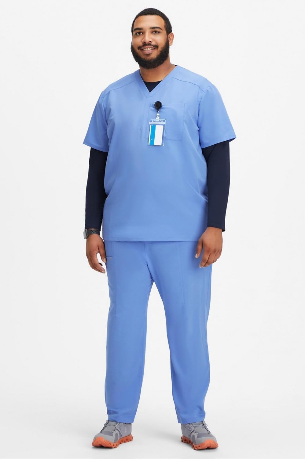 image:imageFabletics Mens Intake Scrub Pant MotionTech 4Way Stretch PocketPacked WrinkleResist SemiSlim FitCeil Blue
