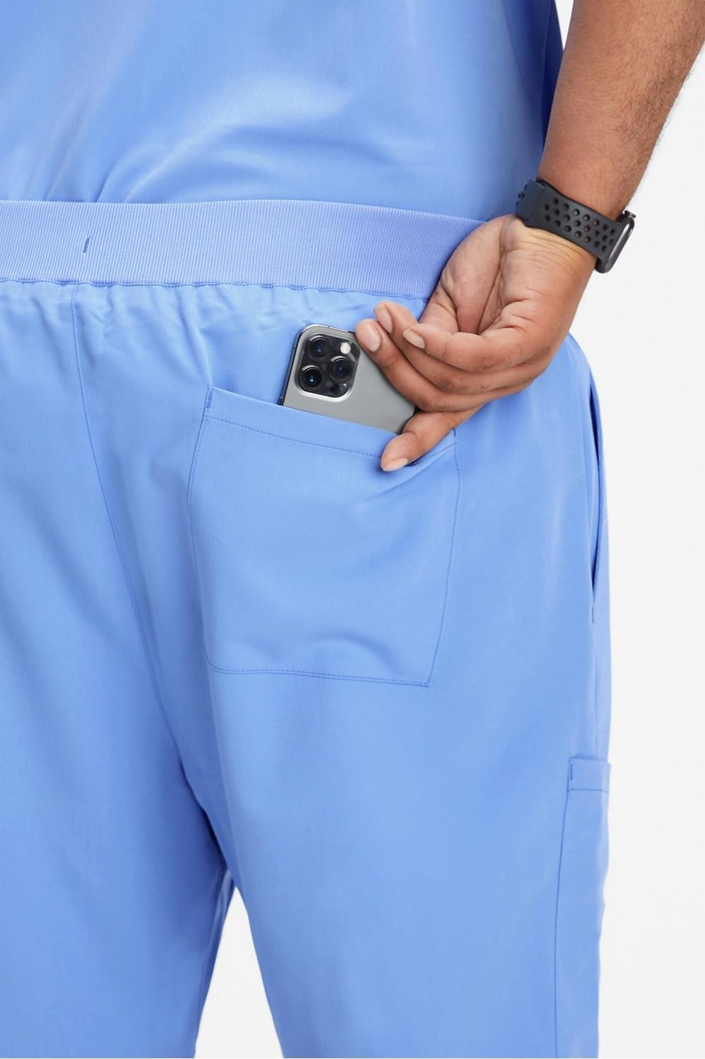 image:imageFabletics Mens Intake Scrub Pant MotionTech 4Way Stretch PocketPacked WrinkleResist SemiSlim FitCeil Blue