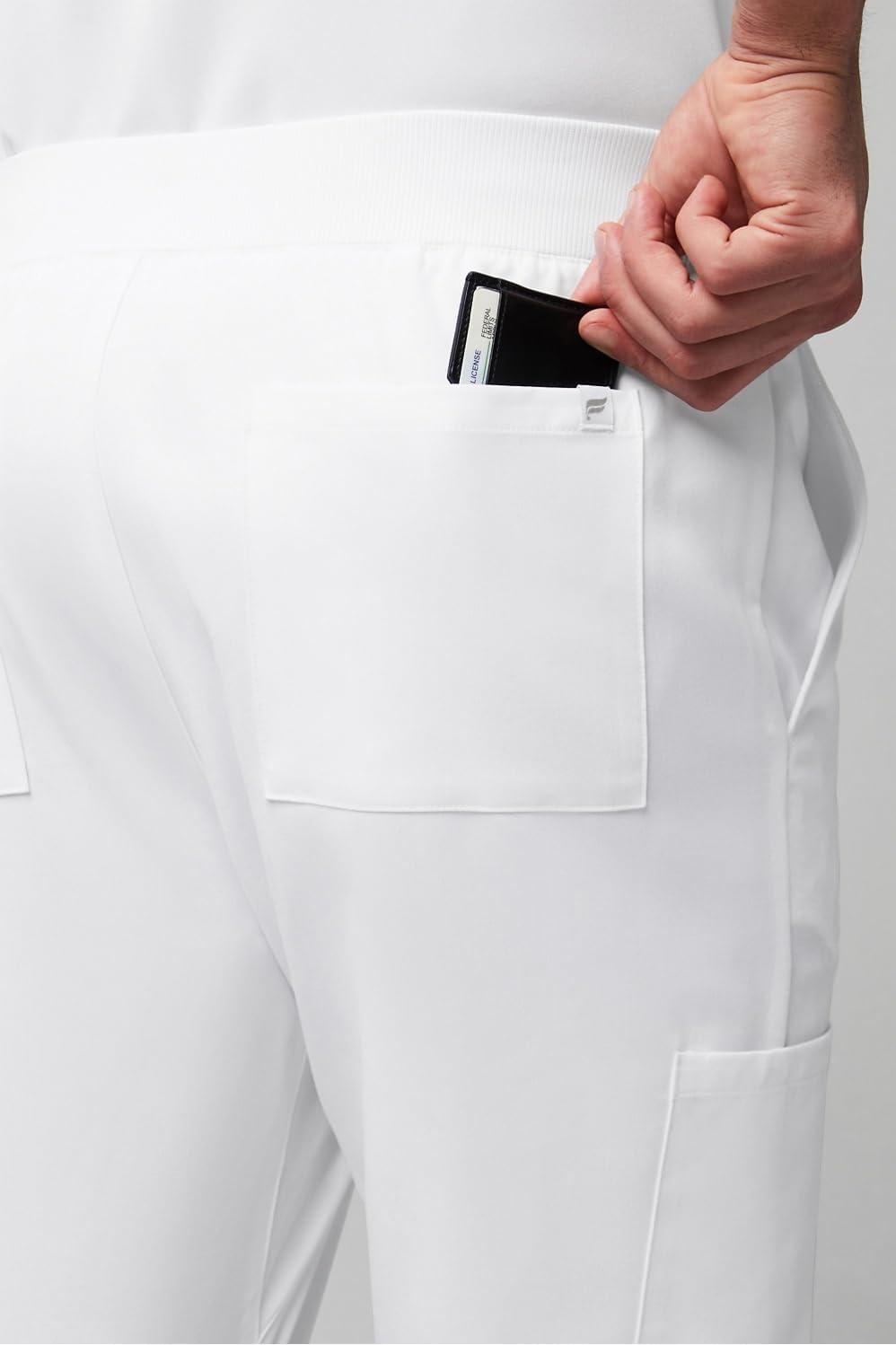 image:imageFabletics Mens Intake Scrub Pant MotionTech 4Way Stretch PocketPacked WrinkleResist SemiSlim FitClassic White