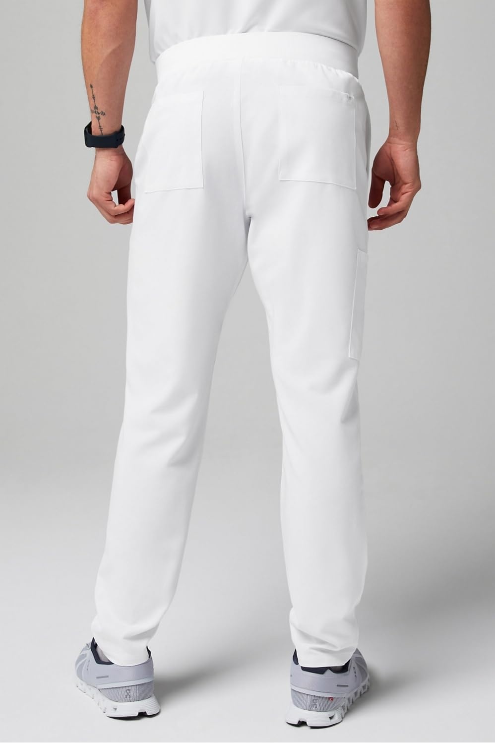 image:imageFabletics Mens Intake Scrub Pant MotionTech 4Way Stretch PocketPacked WrinkleResist SemiSlim FitClassic White
