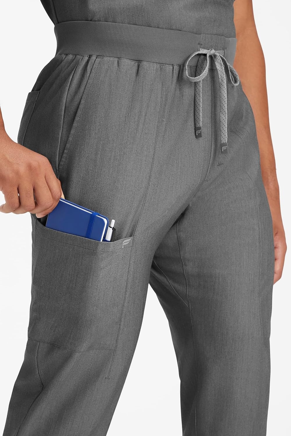 image:imageFabletics Mens Intake Scrub Pant MotionTech 4Way Stretch PocketPacked WrinkleResist SemiSlim FitHeather Grey