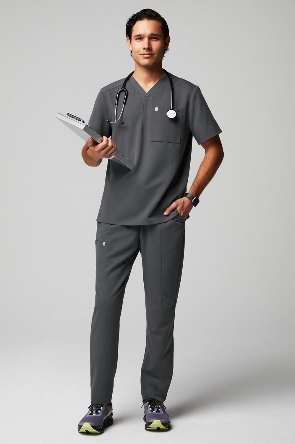 image:imageFabletics Mens Intake Scrub Pant MotionTech 4Way Stretch PocketPacked WrinkleResist SemiSlim FitOnyx