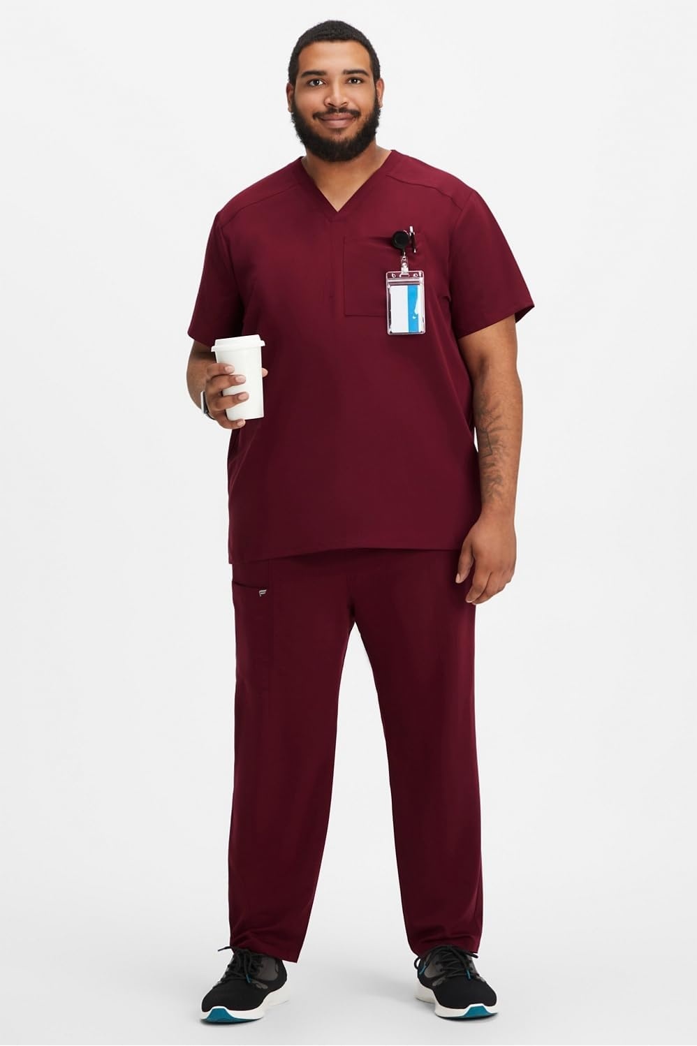 image:imageFabletics Mens Intake Scrub Pant MotionTech 4Way Stretch PocketPacked WrinkleResist SemiSlim FitWine