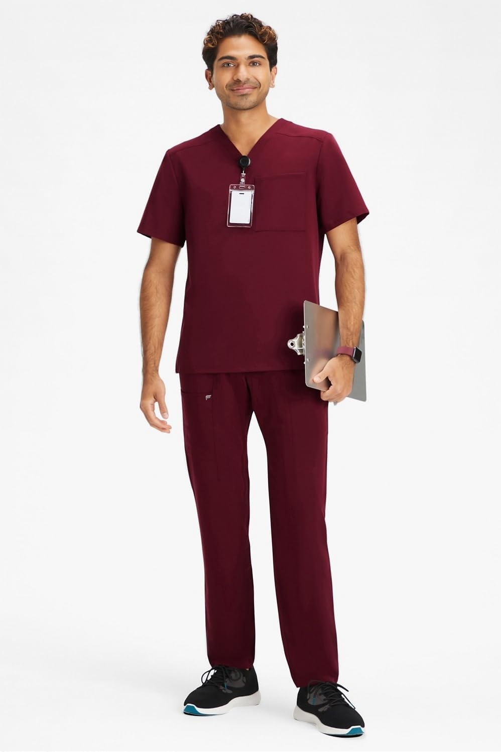 image:imageFabletics Mens Intake Scrub Pant MotionTech 4Way Stretch PocketPacked WrinkleResist SemiSlim FitWine