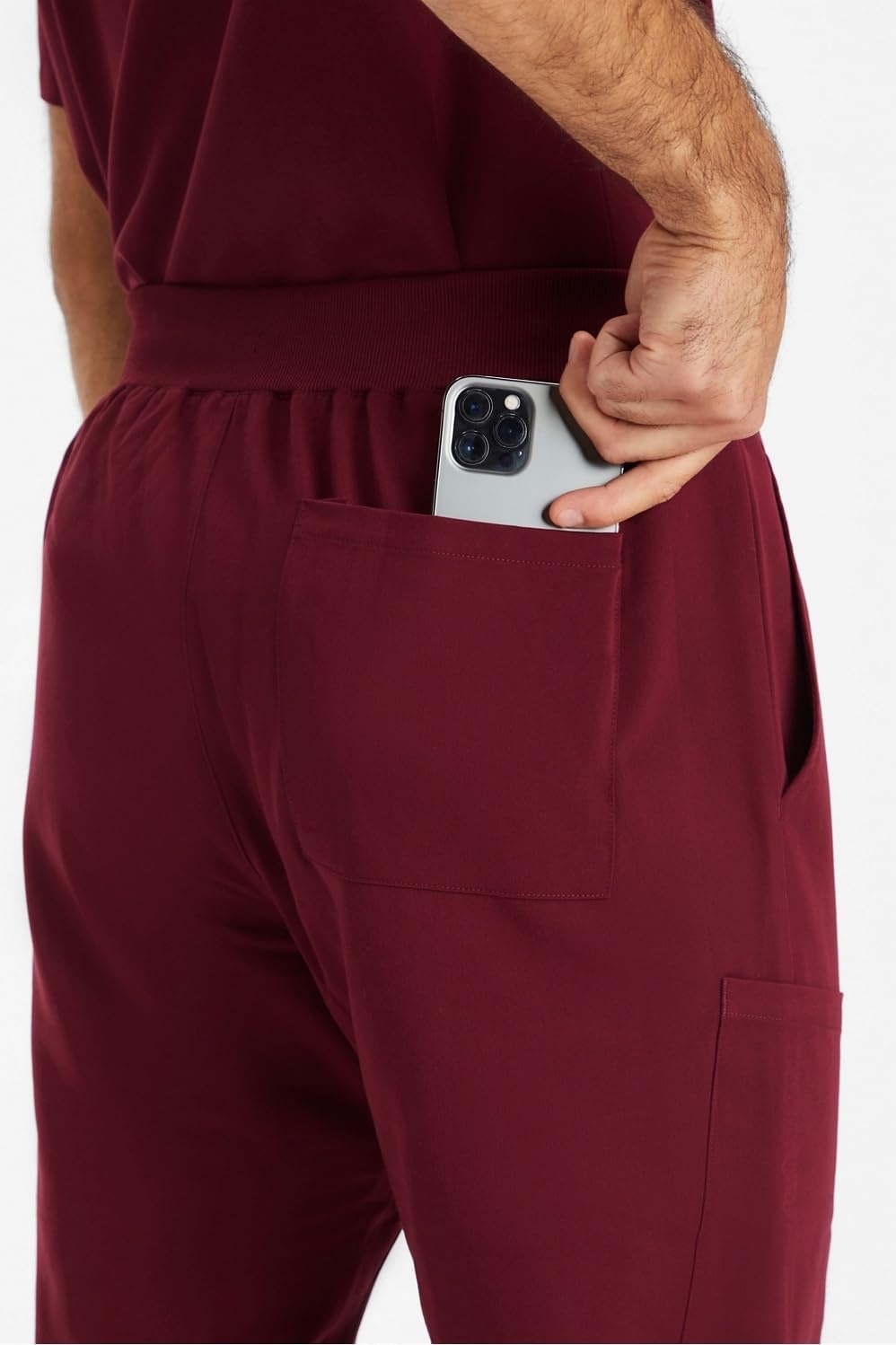 image:imageFabletics Mens Intake Scrub Pant MotionTech 4Way Stretch PocketPacked WrinkleResist SemiSlim FitWine