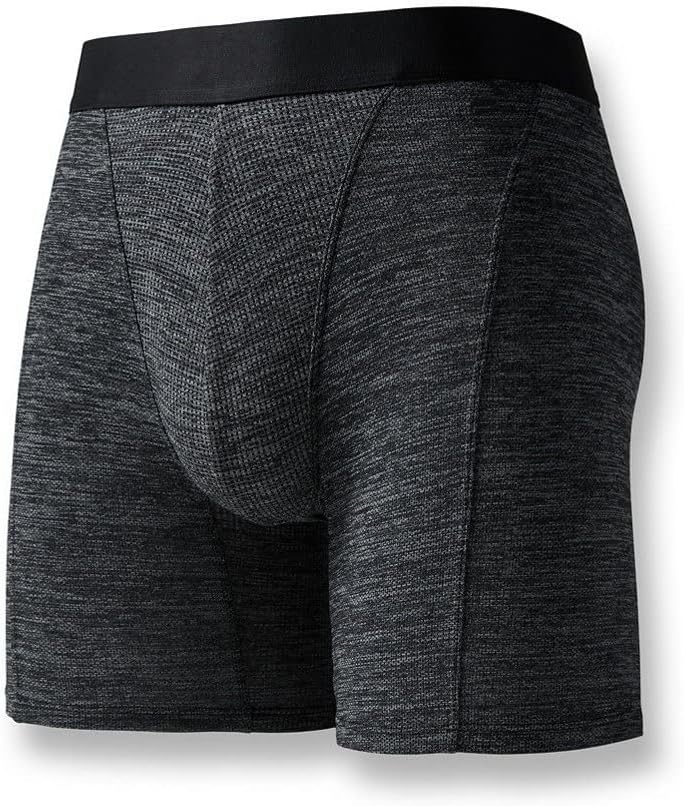 image:imageFabletics Mens The Blueprint Boxer Brief Comfortable Soft Breathable Sweat Wicking AntiChafe Micro Mesh JerseyBlack Heather
