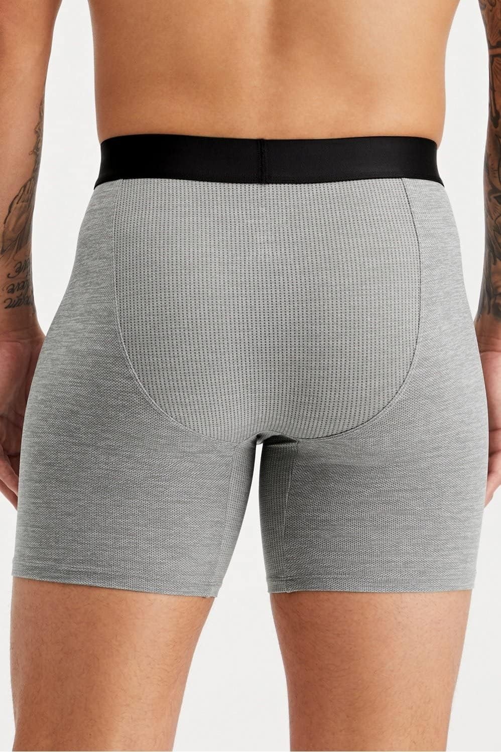 image:imageFabletics Mens The Blueprint Boxer Brief Comfortable Soft Breathable Sweat Wicking AntiChafe Micro Mesh JerseyGrey Heather