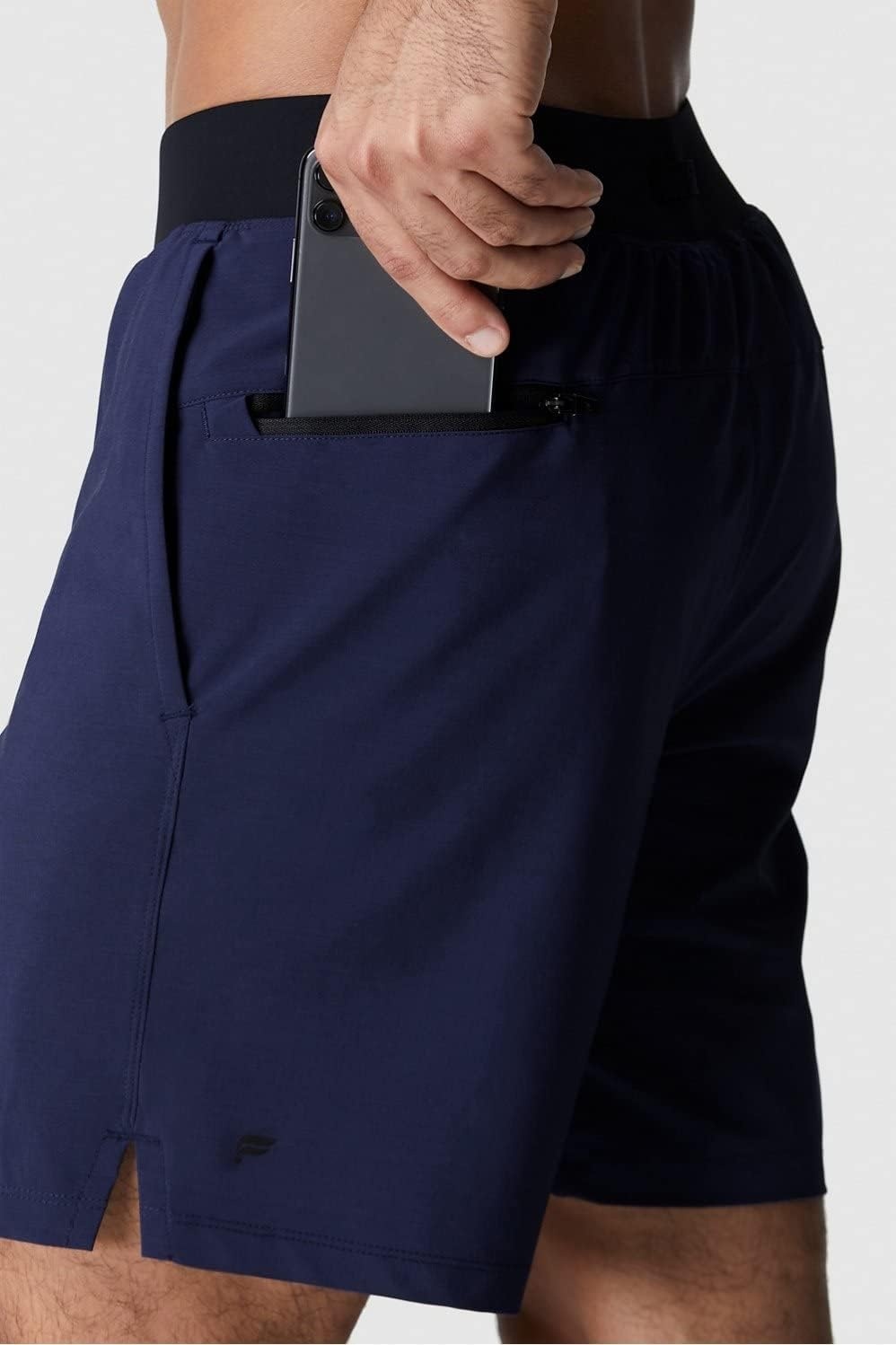 image:imageFabletics Mens The Franchise Short Workout Training Gym Lightweight Athletic Shorts with Zip Pockets Stretch WovenNavy