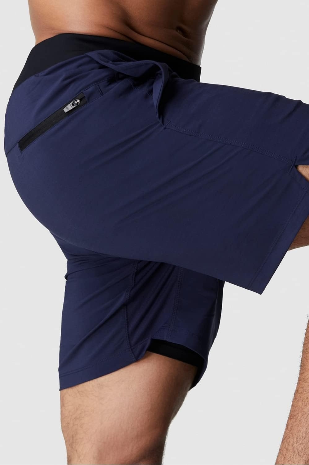 image:imageFabletics Mens The Franchise Short Workout Training Gym Lightweight Athletic Shorts with Zip Pockets Stretch WovenNavy