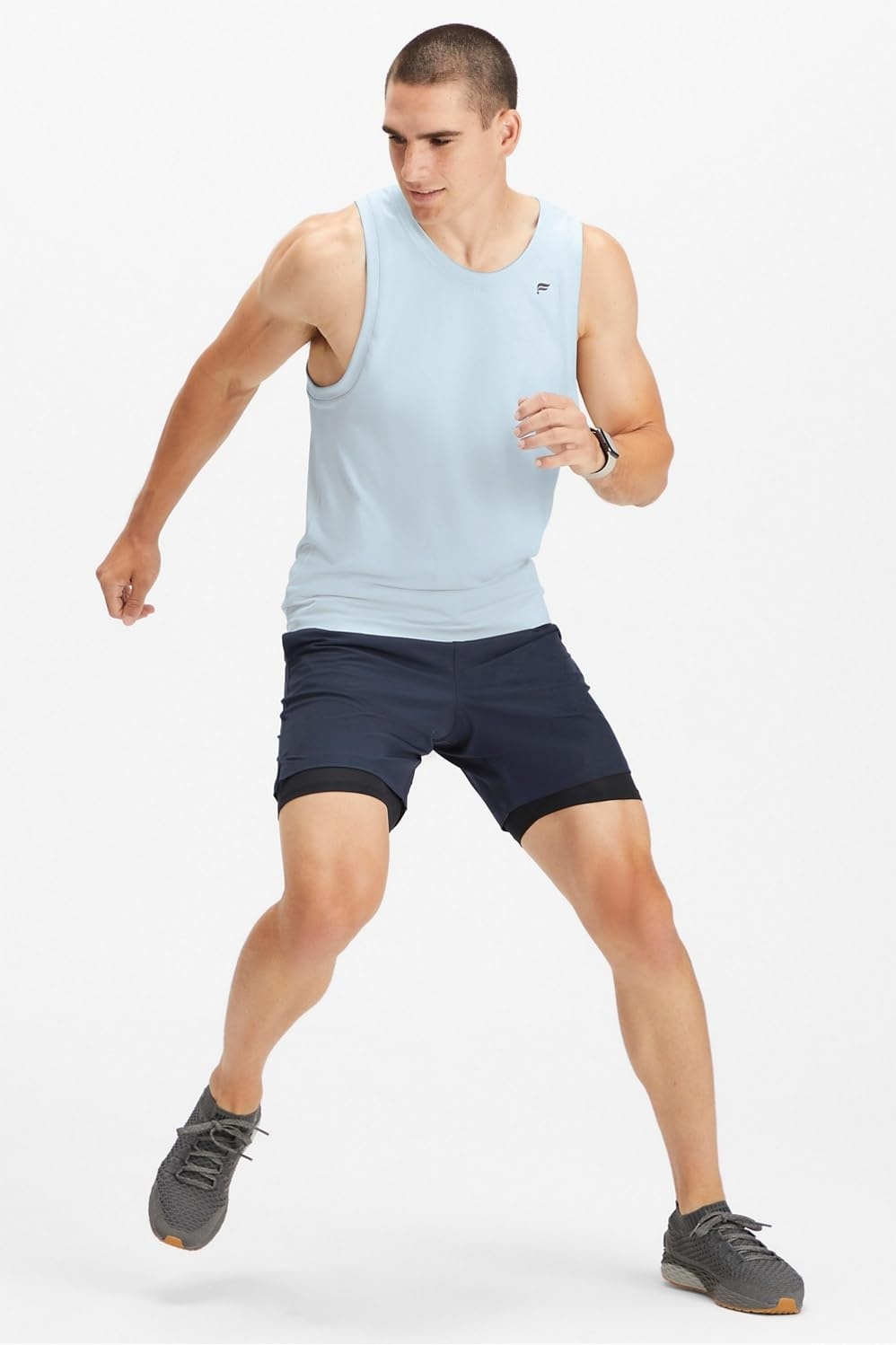 image:imageFabletics Mens The Fundamental Short II Lined Workout Running Training Gym Yoga Ultra LightweightClassic Navy