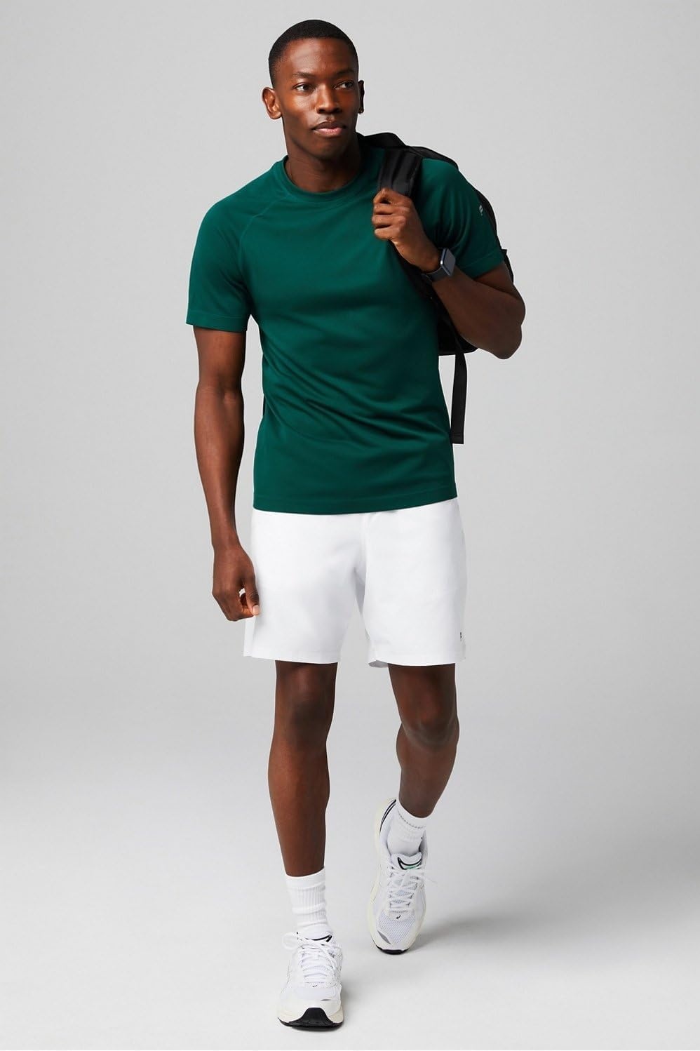 image:imageFabletics Mens The Fundamental Short II Lined Workout Running Training Gym Yoga Ultra LightweightClassic White