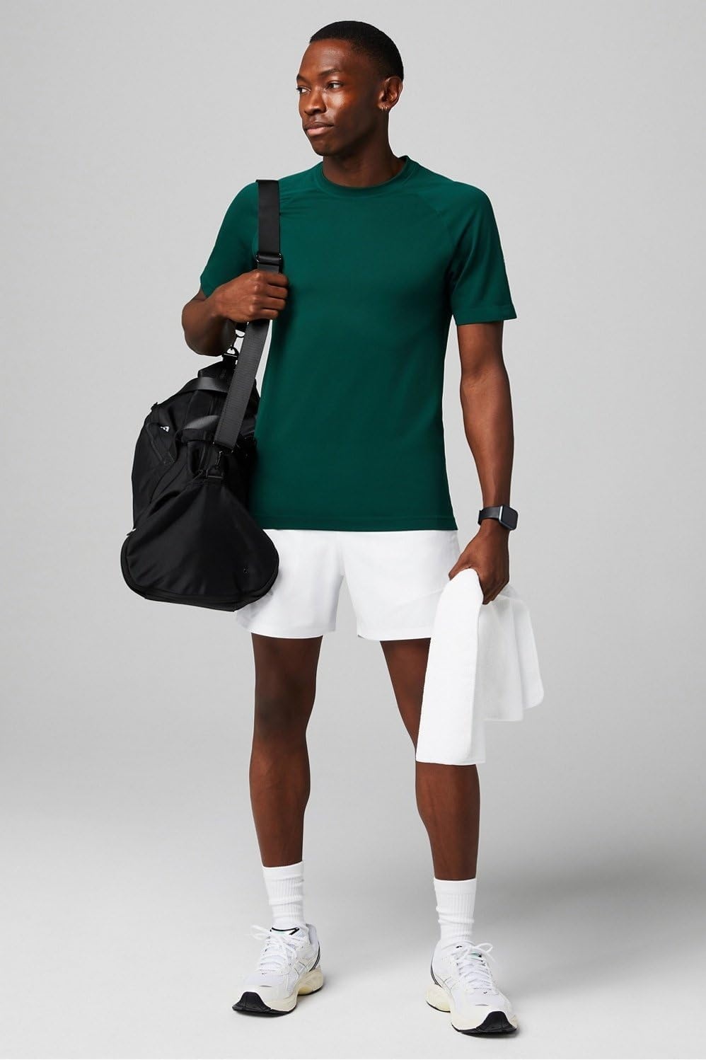 image:imageFabletics Mens The Fundamental Short II Lined Workout Running Training Gym Yoga Ultra LightweightClassic White