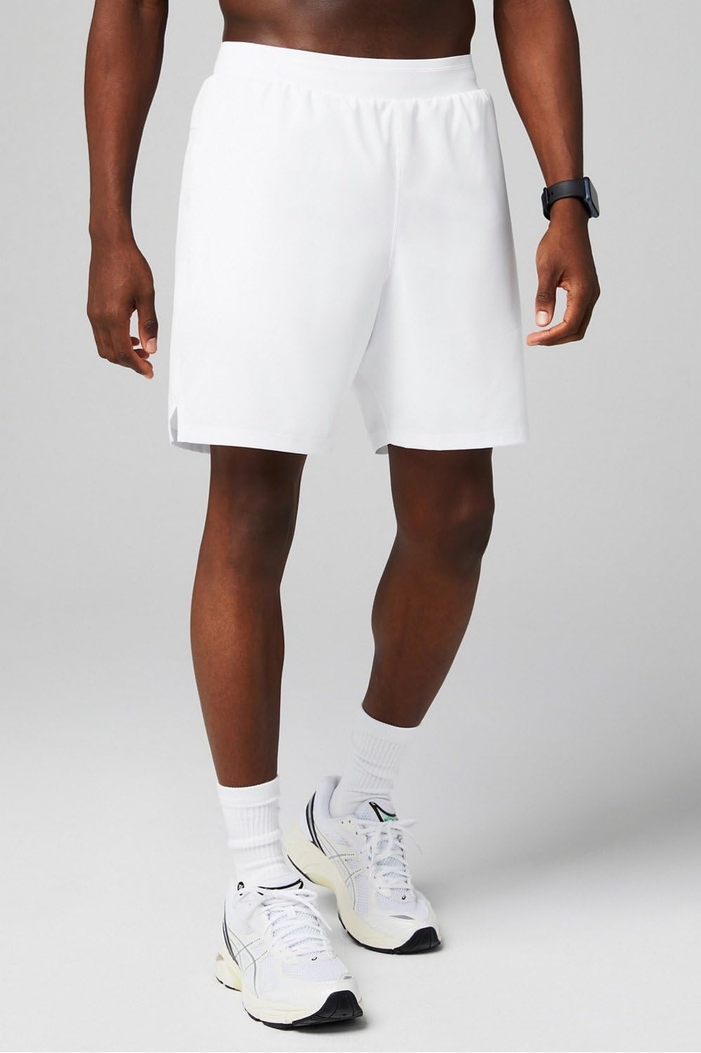 image:imageFabletics Mens The Fundamental Short II Lined Workout Running Training Gym Yoga Ultra LightweightClassic White