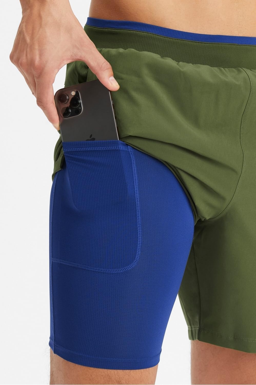image:imageFabletics Mens The Fundamental Short II Lined Workout Running Training Gym Yoga Ultra LightweightDark Moss
