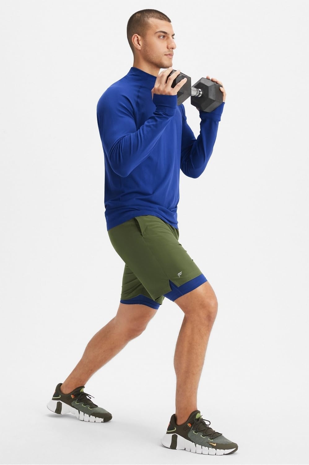 image:imageFabletics Mens The Fundamental Short II Lined Workout Running Training Gym Yoga Ultra LightweightDark Moss