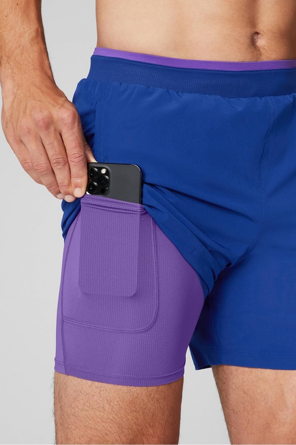 image:imageFabletics Mens The Fundamental Short II Lined Workout Running Training Gym Yoga Ultra LightweightFrench Blue