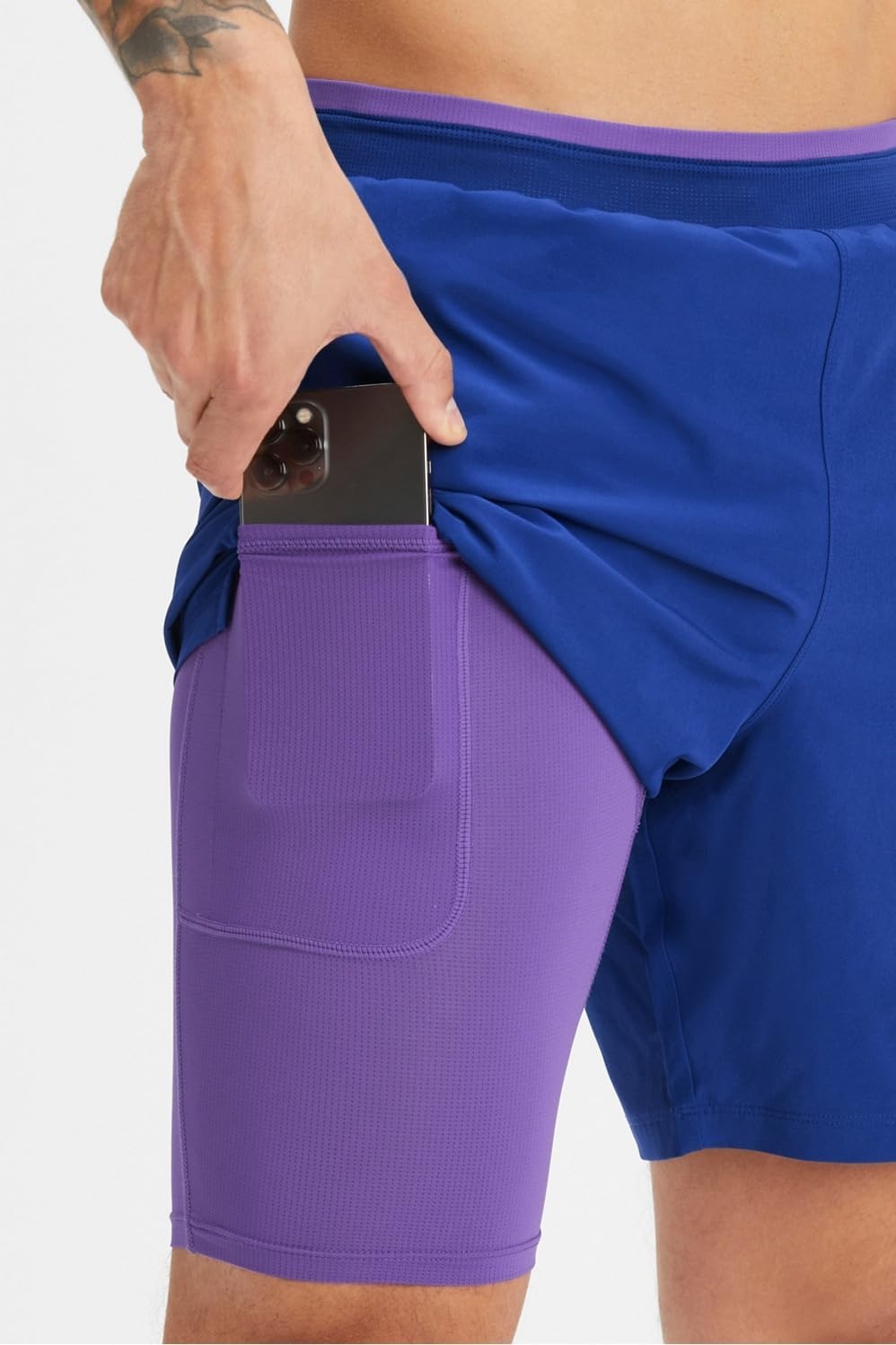image:imageFabletics Mens The Fundamental Short II Lined Workout Running Training Gym Yoga Ultra LightweightFrench Blue
