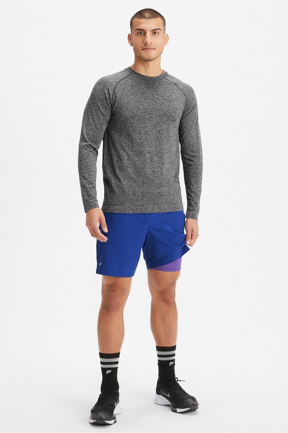 image:imageFabletics Mens The Fundamental Short II Lined Workout Running Training Gym Yoga Ultra LightweightFrench Blue
