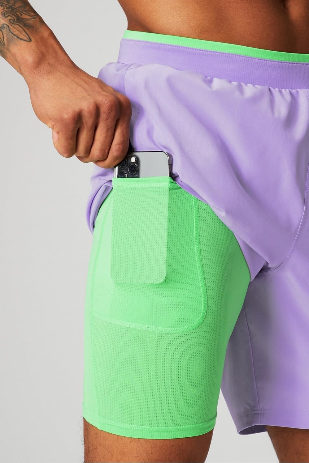 image:imageFabletics Mens The Fundamental Short II Lined Workout Running Training Gym Yoga Ultra LightweightIconic Lavender