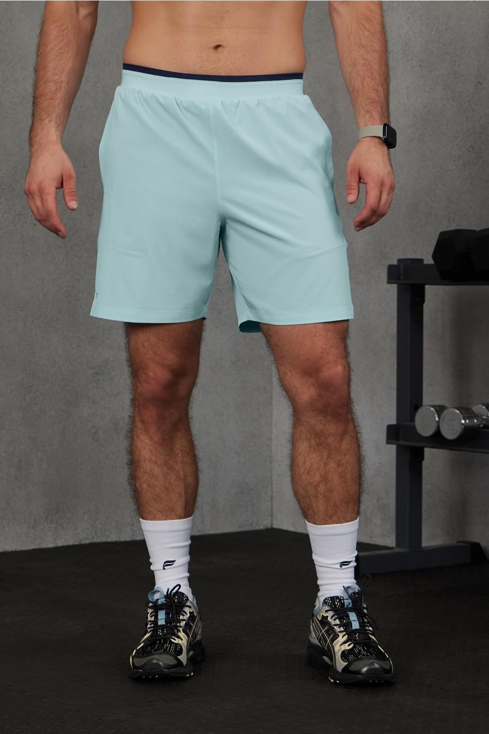 image:imageFabletics Mens The Fundamental Short II Lined Workout Running Training Gym Yoga Ultra LightweightNordic Blue