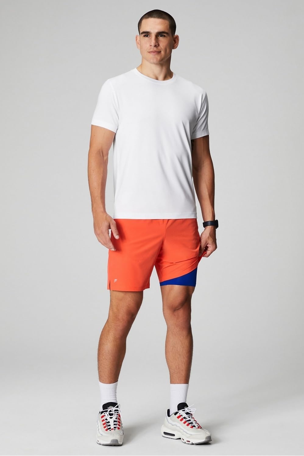 image:imageFabletics Mens The Fundamental Short II Lined Workout Running Training Gym Yoga Ultra LightweightPassion Orange
