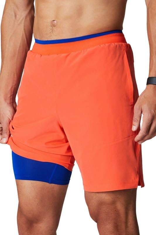 image:imageFabletics Mens The Fundamental Short II Lined Workout Running Training Gym Yoga Ultra LightweightPassion Orange