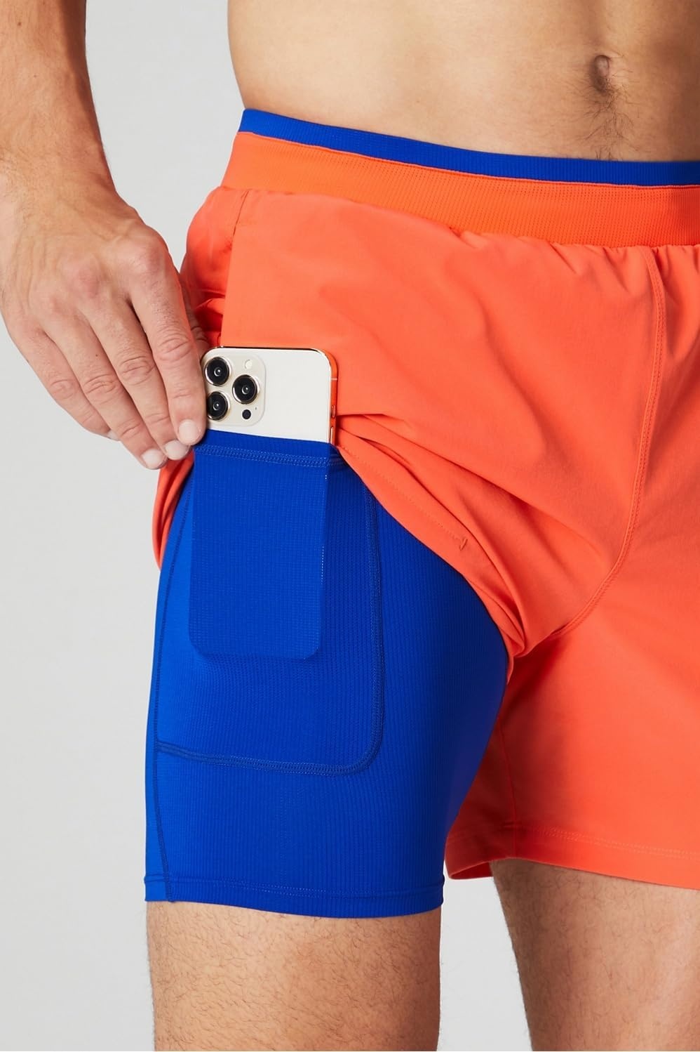 image:imageFabletics Mens The Fundamental Short II Lined Workout Running Training Gym Yoga Ultra LightweightPassion Orange