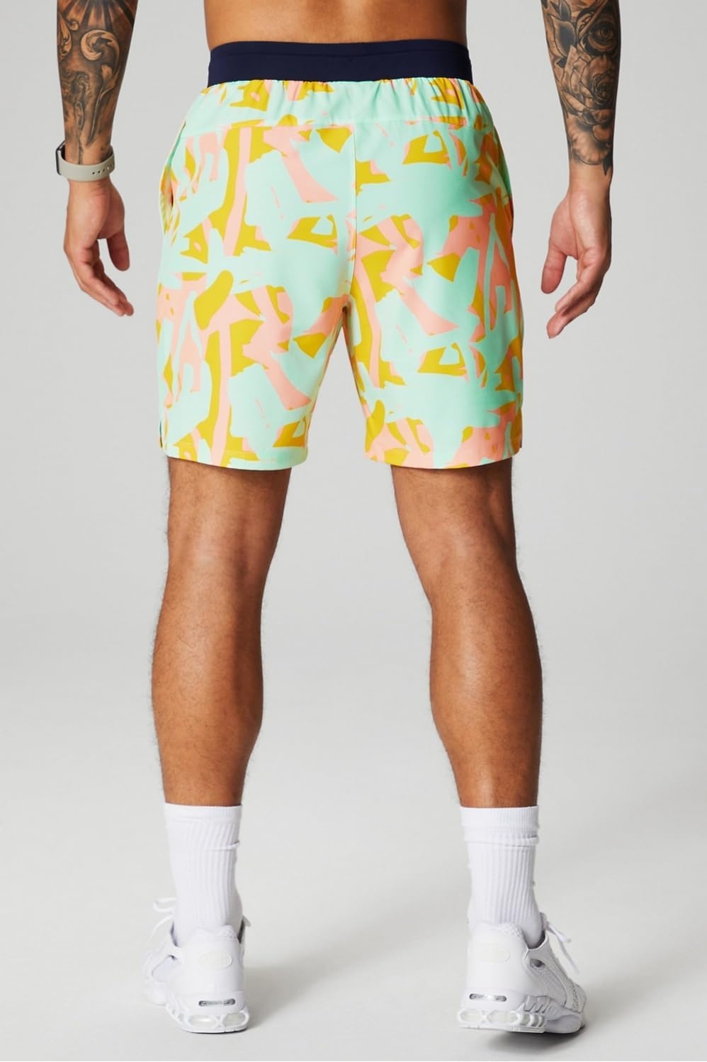 image:imageFabletics Mens The Fundamental Short II Lined Workout Running Training Gym Yoga Ultra LightweightPeach Kiss Organic Blobs