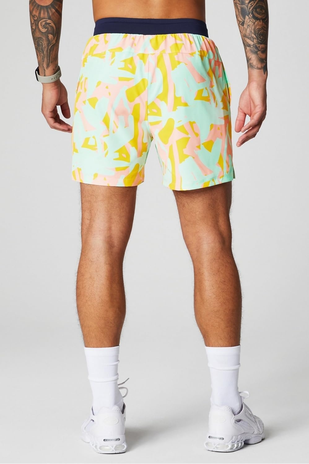 image:imageFabletics Mens The Fundamental Short II Lined Workout Running Training Gym Yoga Ultra LightweightPeach Kiss Organic Blobs