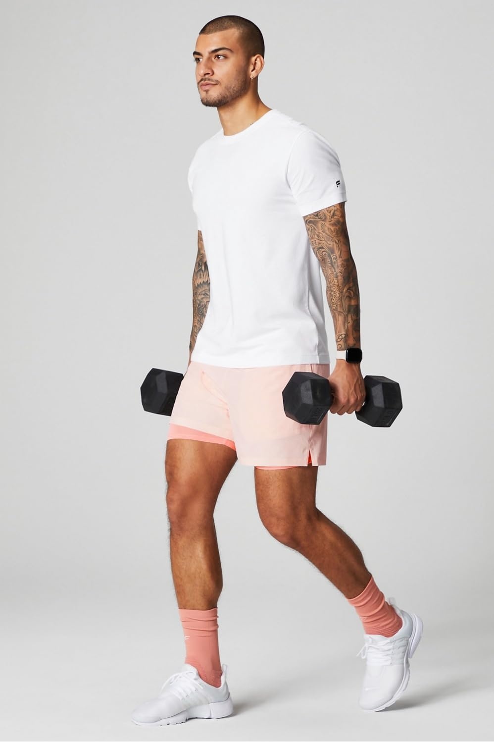 image:imageFabletics Mens The Fundamental Short II Lined Workout Running Training Gym Yoga Ultra LightweightPink Buttercream
