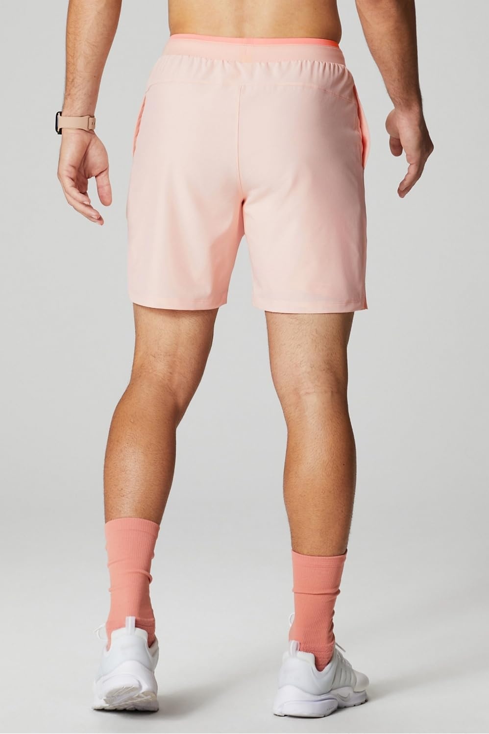 image:imageFabletics Mens The Fundamental Short II Lined Workout Running Training Gym Yoga Ultra LightweightPink Buttercream