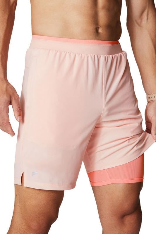 image:imageFabletics Mens The Fundamental Short II Lined Workout Running Training Gym Yoga Ultra LightweightPink Buttercream