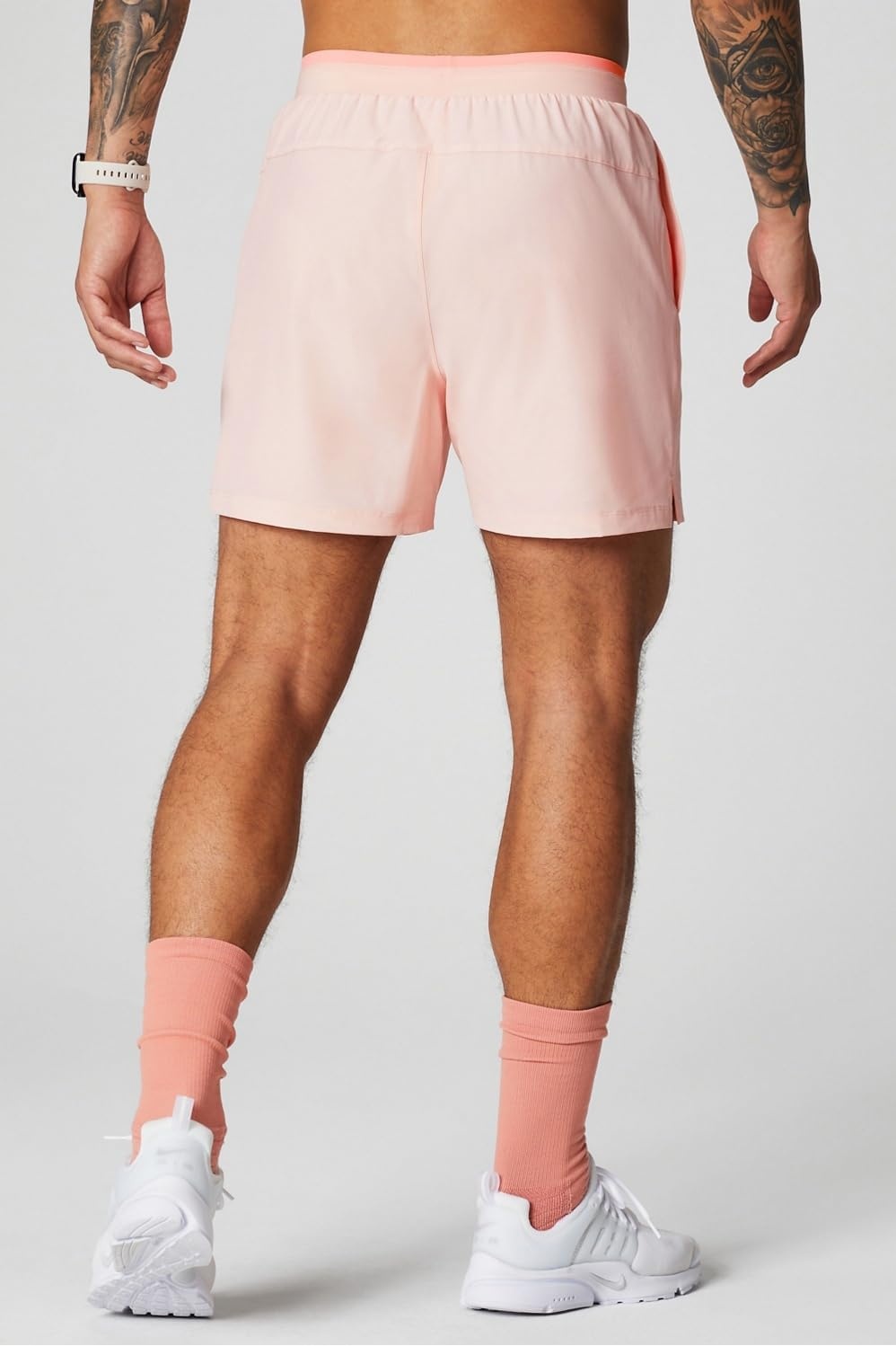 image:imageFabletics Mens The Fundamental Short II Lined Workout Running Training Gym Yoga Ultra LightweightPink Buttercream