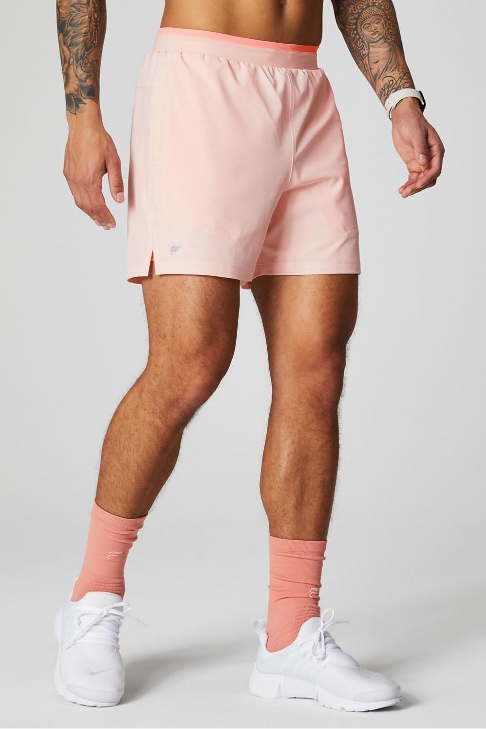 image:imageFabletics Mens The Fundamental Short II Lined Workout Running Training Gym Yoga Ultra LightweightPink Buttercream