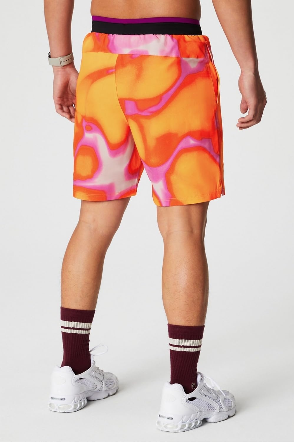 image:imageFabletics Mens The Fundamental Short II Lined Workout Running Training Gym Yoga Ultra LightweightPink Escape Summer Madness