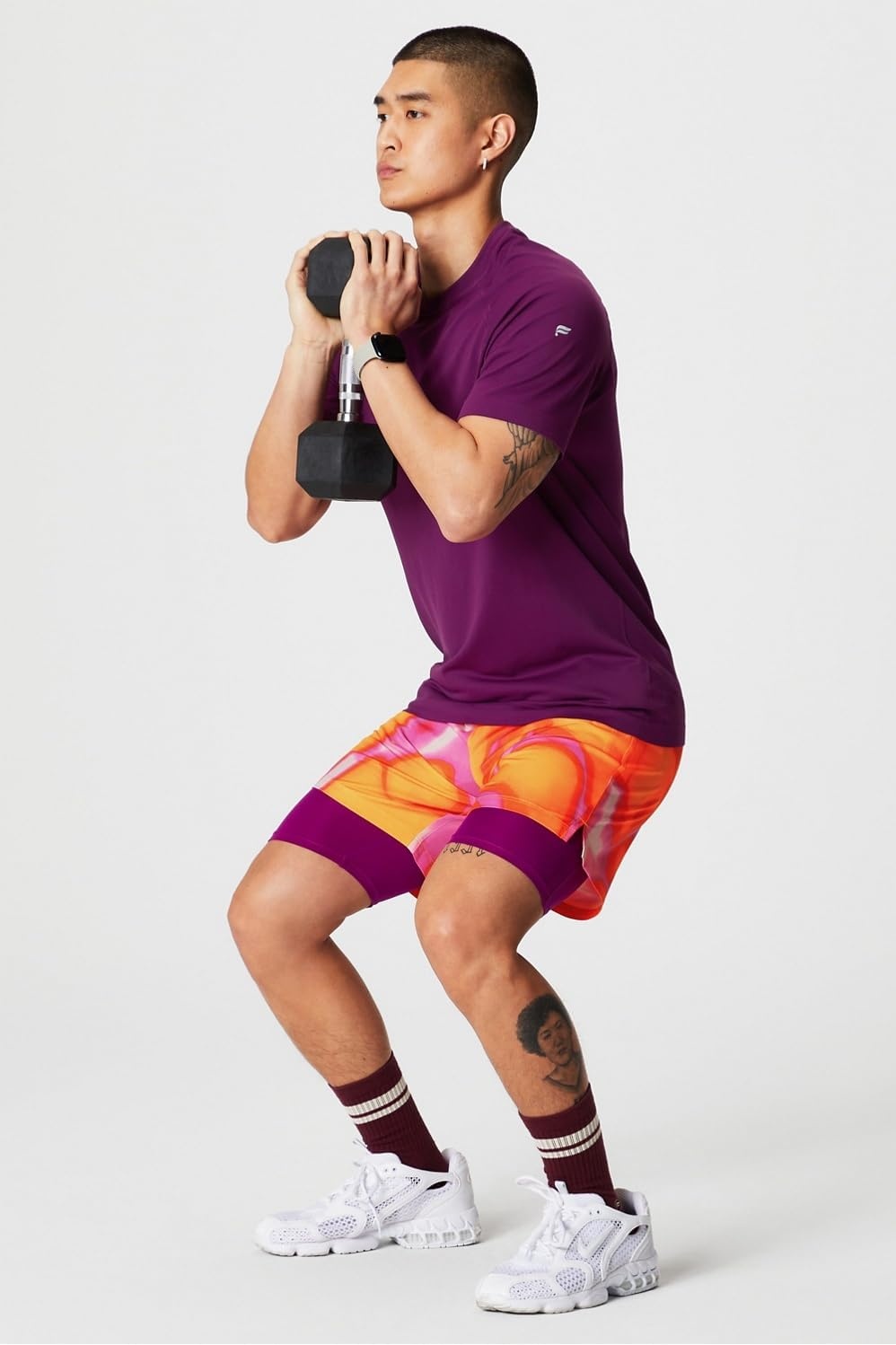 image:imageFabletics Mens The Fundamental Short II Lined Workout Running Training Gym Yoga Ultra LightweightPink Escape Summer Madness